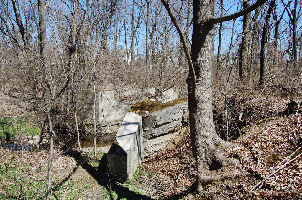 abandoned trolley bridge abutments, LP Twp